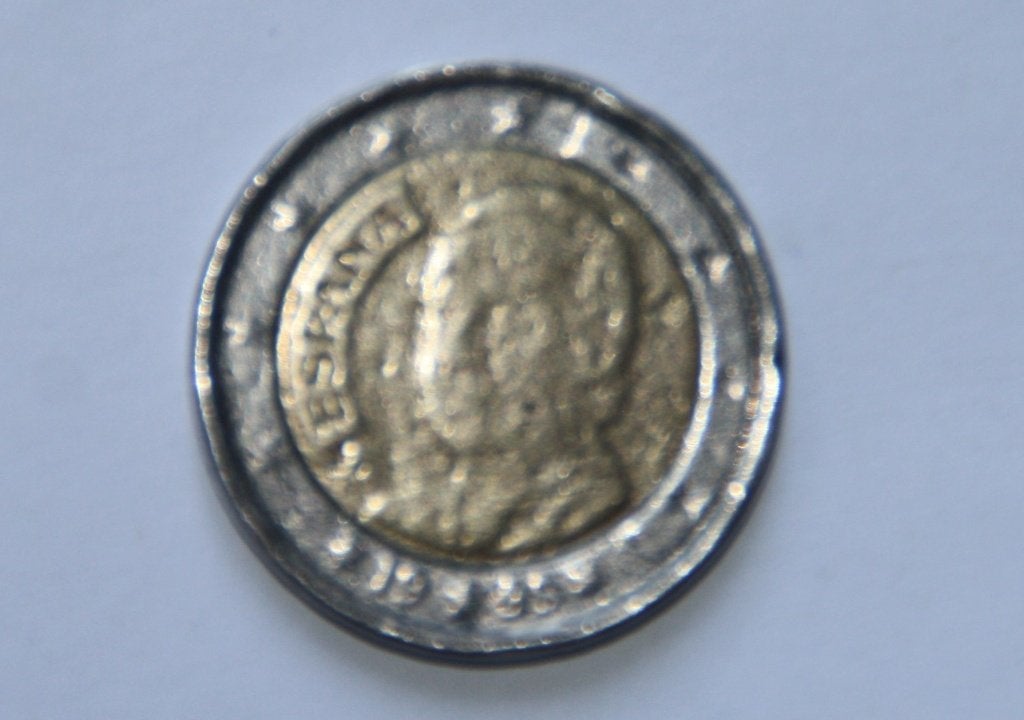 2 euro spanje 1999 grove misdruk, Ophalen of Verzenden, Spanje, 2 euro, Losse munt