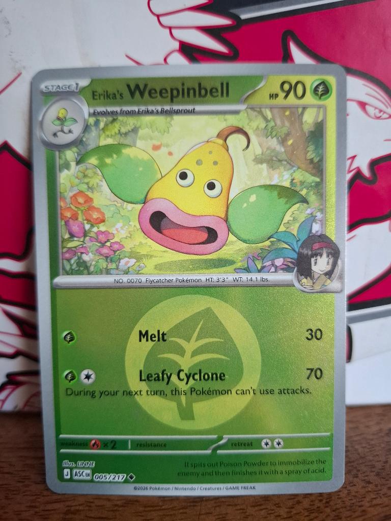 Pokemon Weepinbell ASC 005/217 reverse holo, Ophalen of Verzenden, Nieuw, Losse kaart