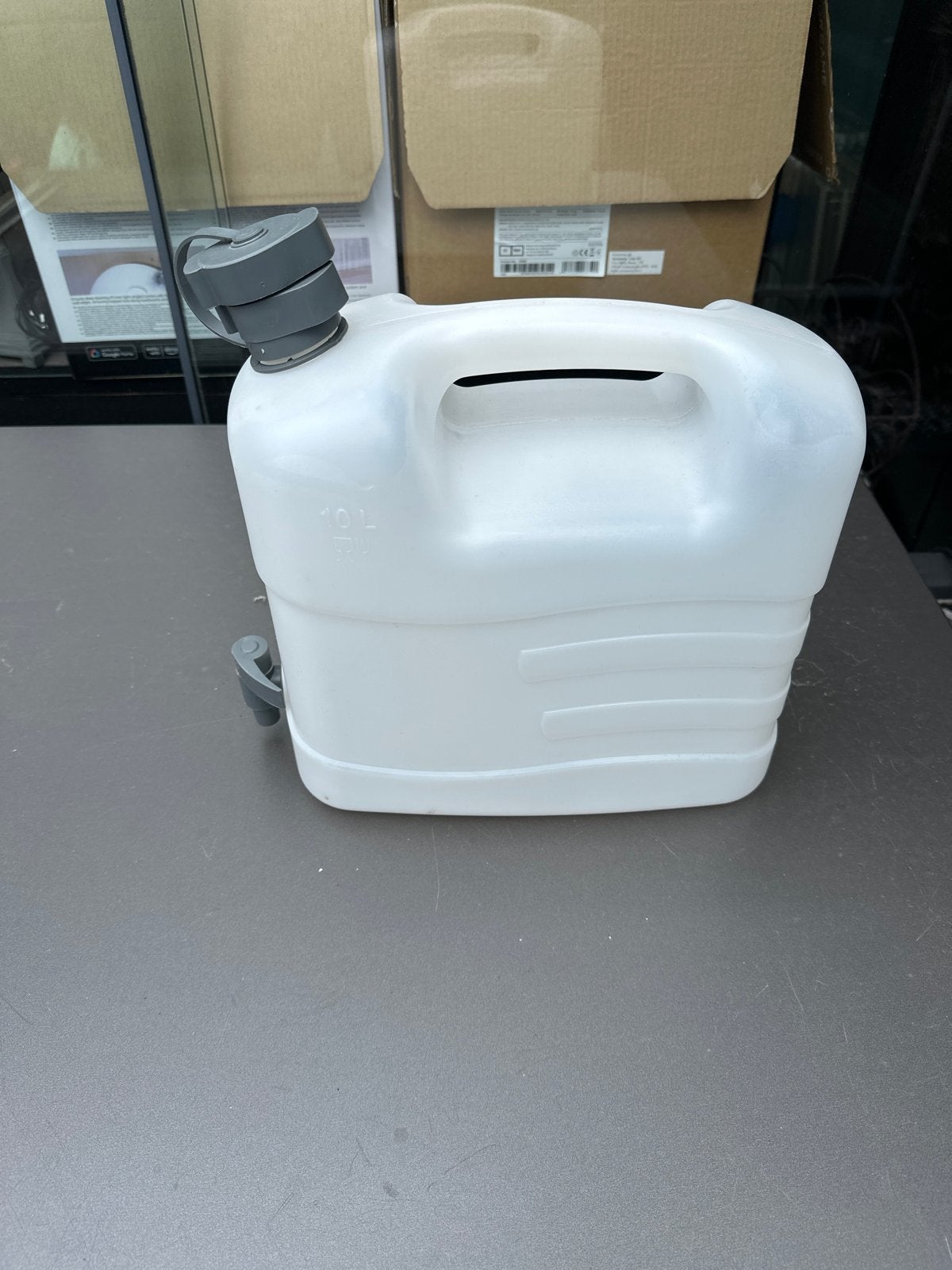 Witte jerrycan met kraantje - 10L/Water jerrycan, Ophalen of Verzenden, Gebruikt