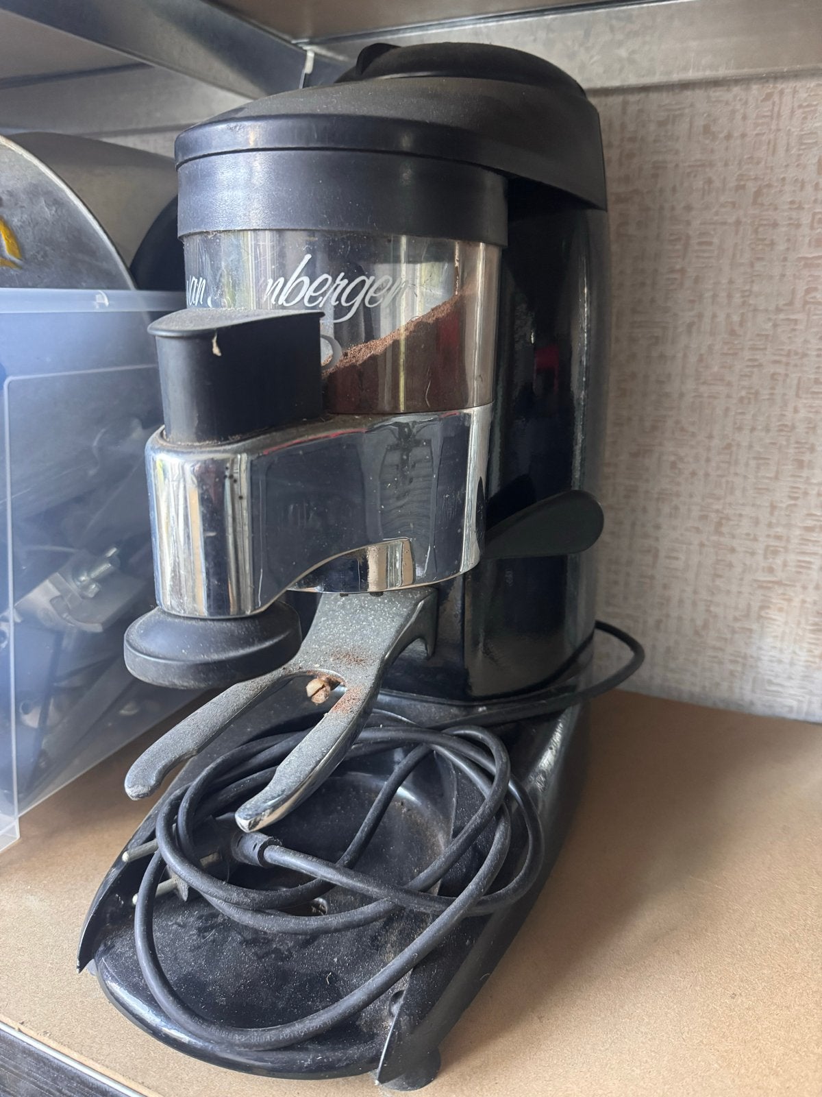 Compak K-6 Bright Black Koffiemolen - Gebruikt, Ophalen, Gebruikt, Overige modellen, 10 kopjes of meer