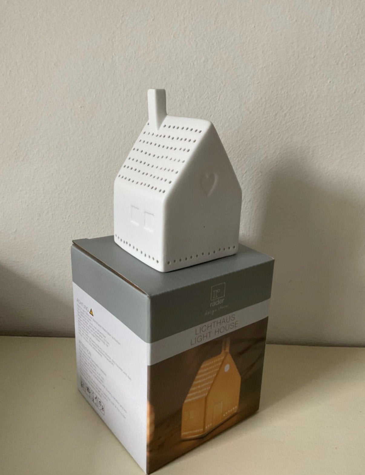 Rader porseleinen lichthuisje met hartje, Ophalen of Verzenden, Wit