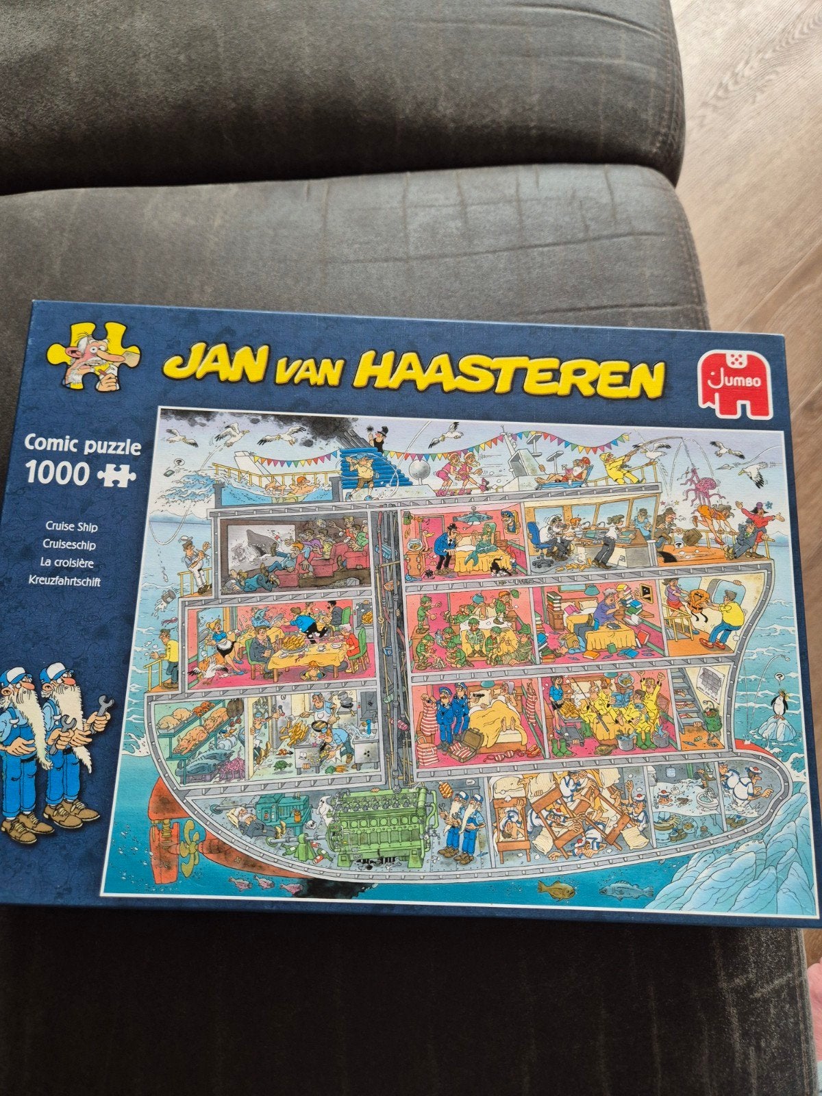 jan van haasteten puzzel cruise schip, Ophalen of Verzenden, 500 t/m 1500 stukjes, Gebruikt, Legpuzzel
