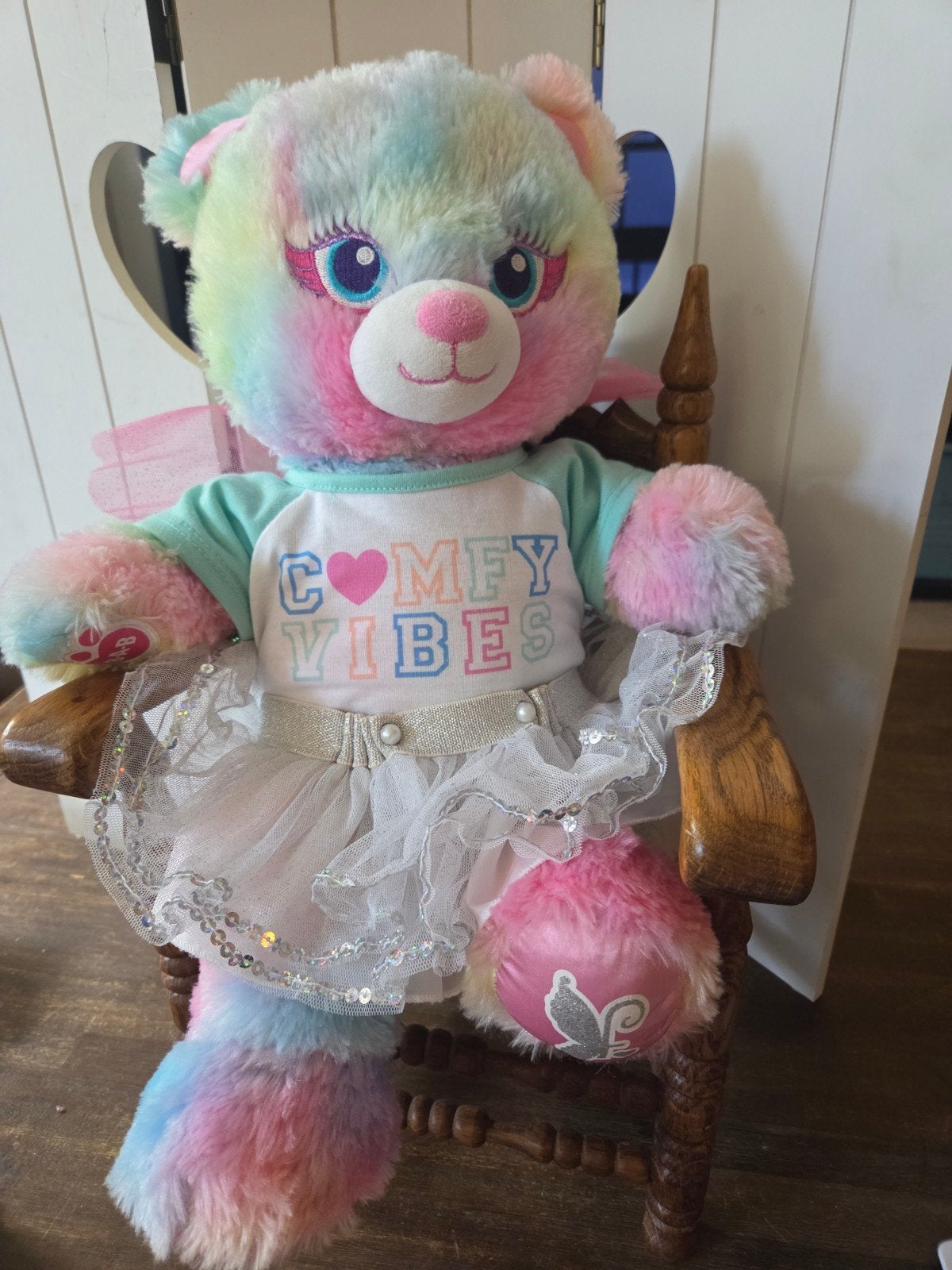 Build-A-Bear Beary Fairy Friends Pastel Teddybeer met outfit, Beer, Ophalen of Verzenden, Zo goed als nieuw, Middelgroot (20 tot 80 cm)