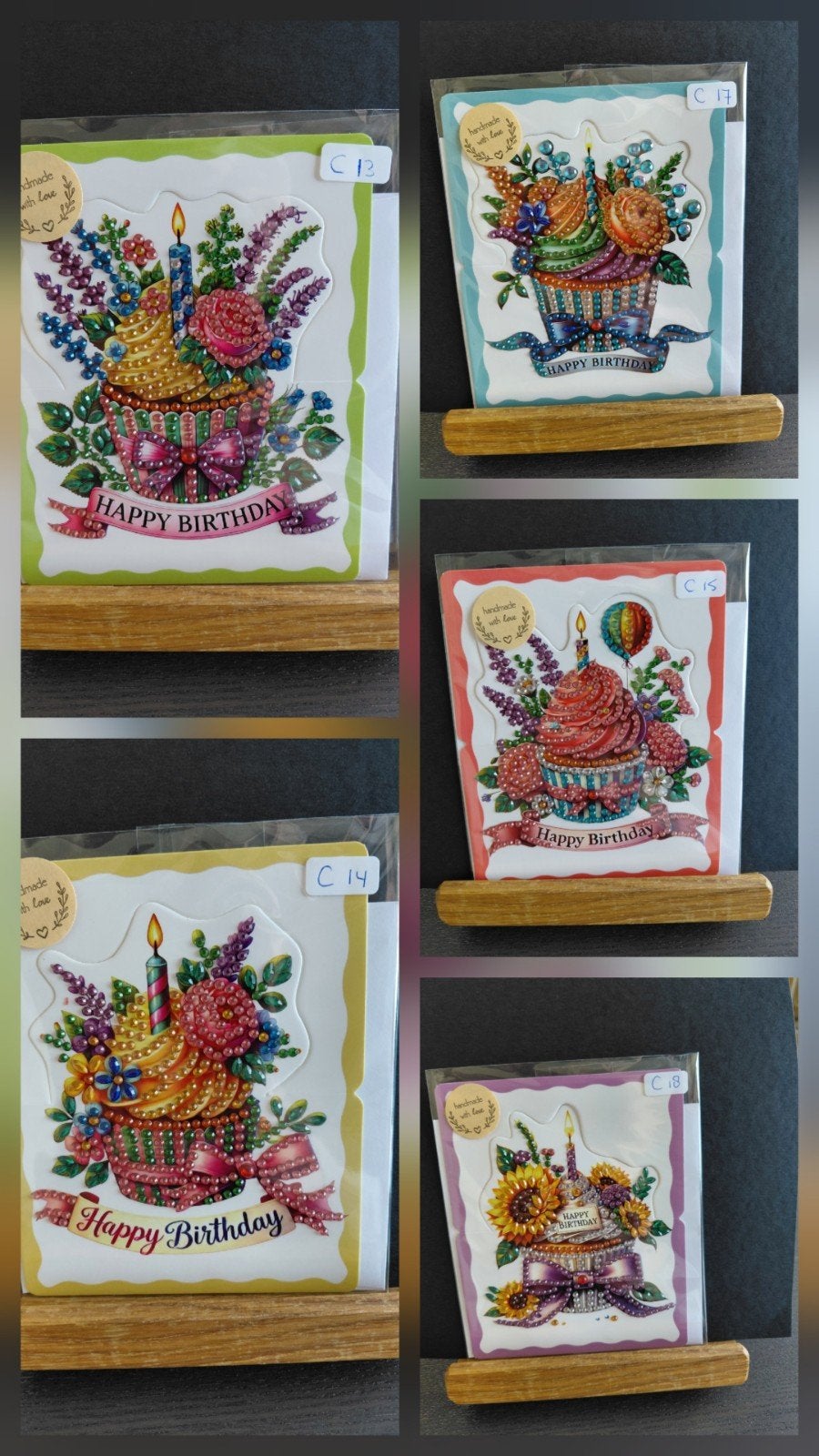 Diamond painting wenskaart Happy Birthday, Ophalen, Nieuw