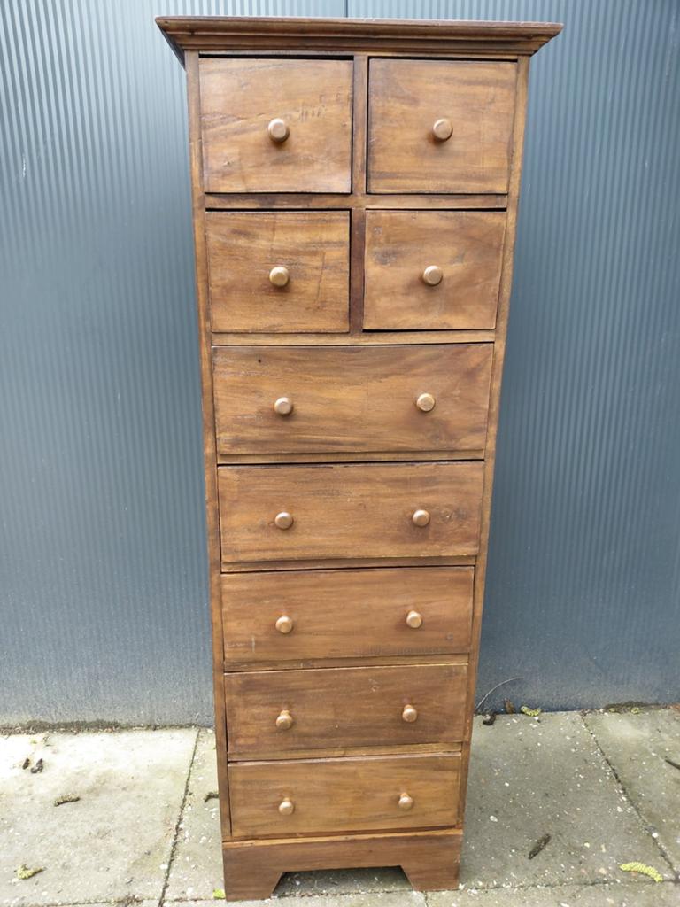 Teakhouten ladenkast, 5 laden of meer, Ophalen of Verzenden, 25 tot 50 cm, Minder dan 50 cm
