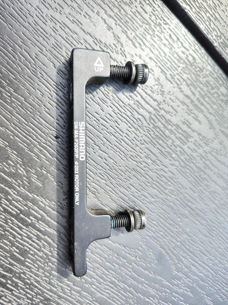 Shimano MTB Remklauw Adapters 203mm en 180mm, Remmen, Gebruikt, Ophalen of Verzenden, Aluminium