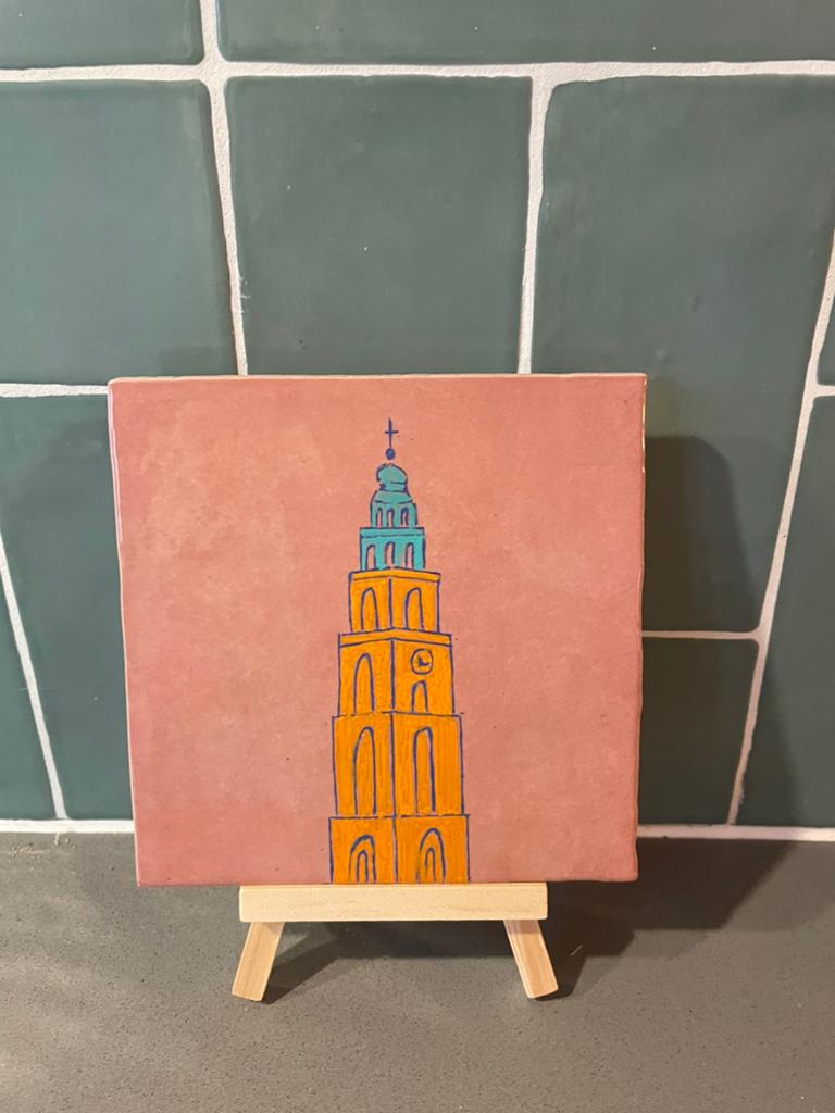 Decoratietegeltje Groningen, Huis en Inrichting, Ophalen of Verzenden, Nieuw, Goud, Modern