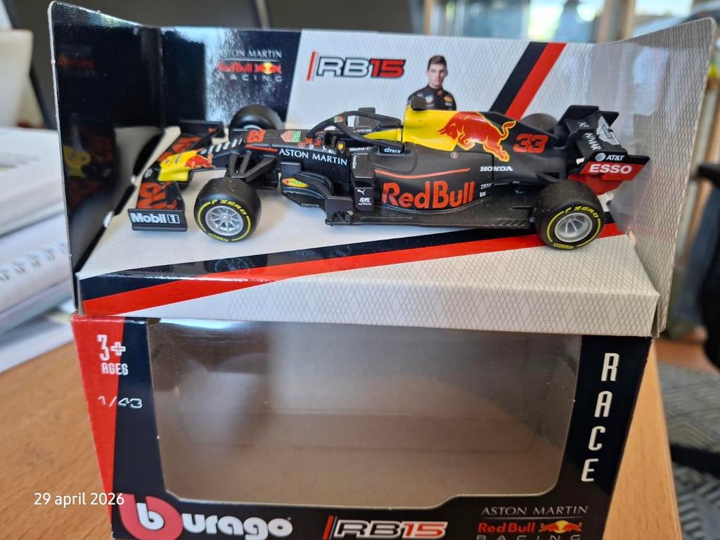 Max Verstappen RB15 Burago Formule 1 schaalmodel, Overige merken, Auto, 1:32 tot 1:50, Ophalen of Verzenden