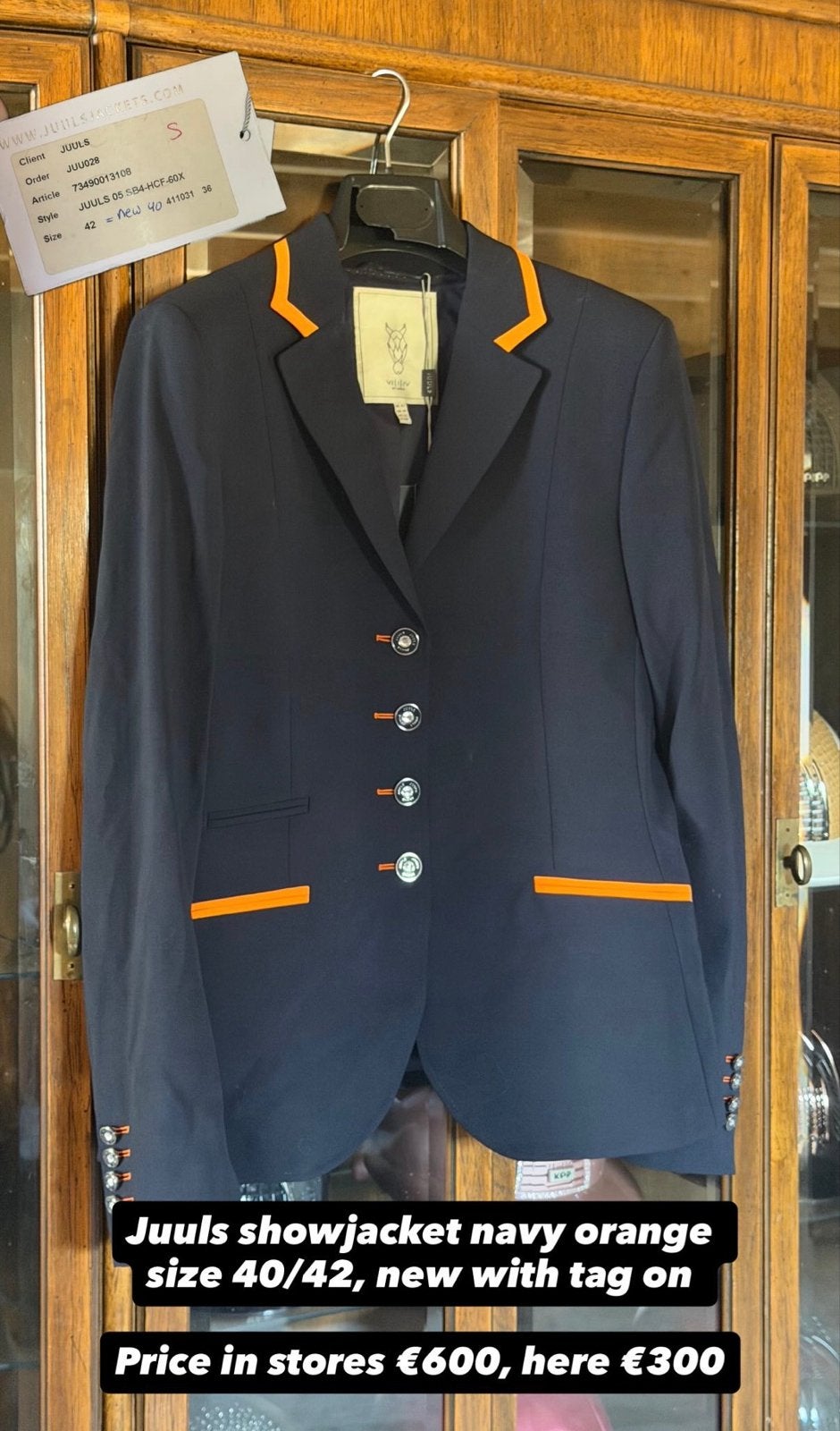 Blauw Juuls wedstrijdjasje, Dieren en Toebehoren, Paardrijkleding, Blauw, L, Dressuur, Nieuw
