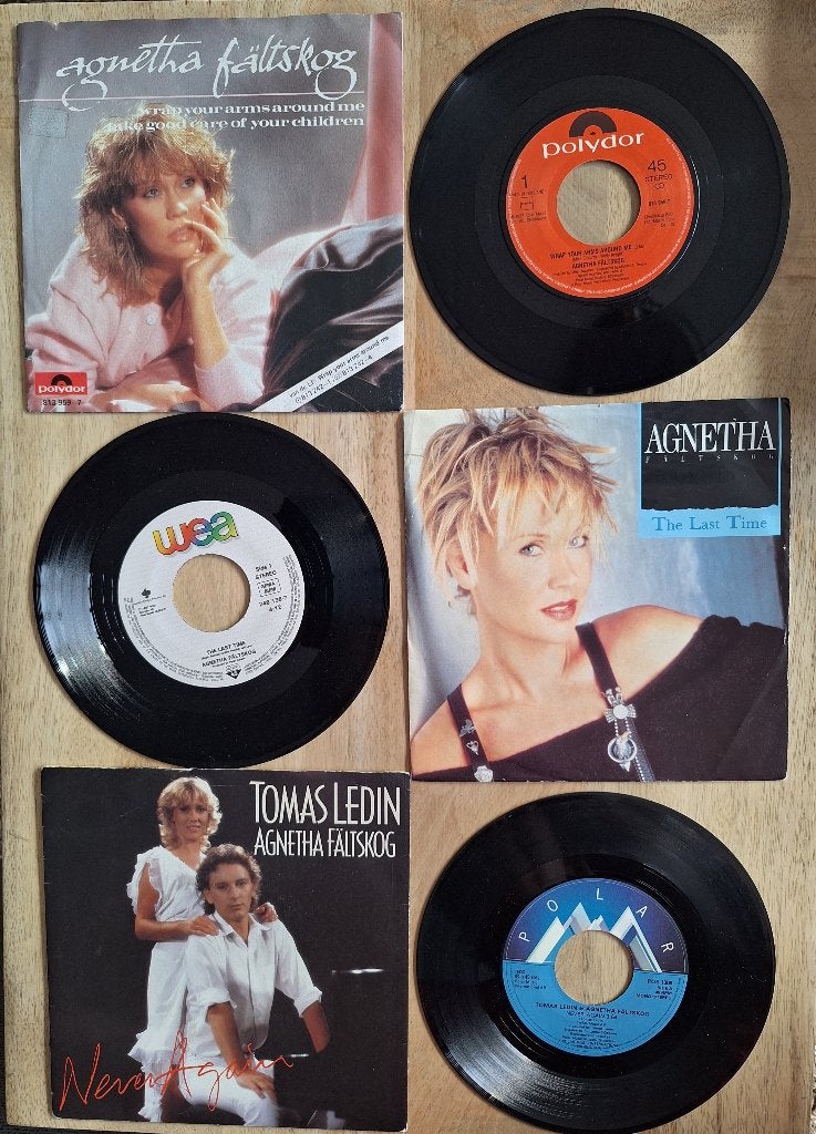 3 singles van Agnetha van ABBA, Gebruikt, 7 inch, Pop, Overige typen