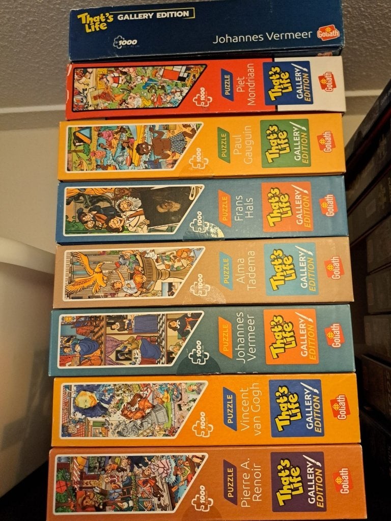 That's Life Gallery - 7x puzzel schilders - € 3,- per stuk, Hobby en Vrije tijd, Denksport en Puzzels, Ophalen of Verzenden, 500 t/m 1500 stukjes