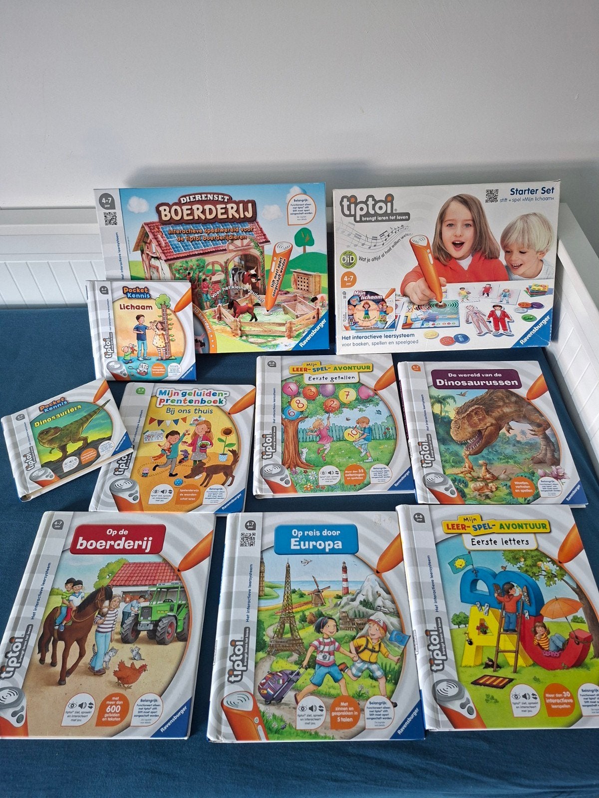 Tiptoi Starter Set en diverse boeken (Ravensburger), Ophalen of Verzenden, Gebruikt, Taal en Lezen, Met geluid