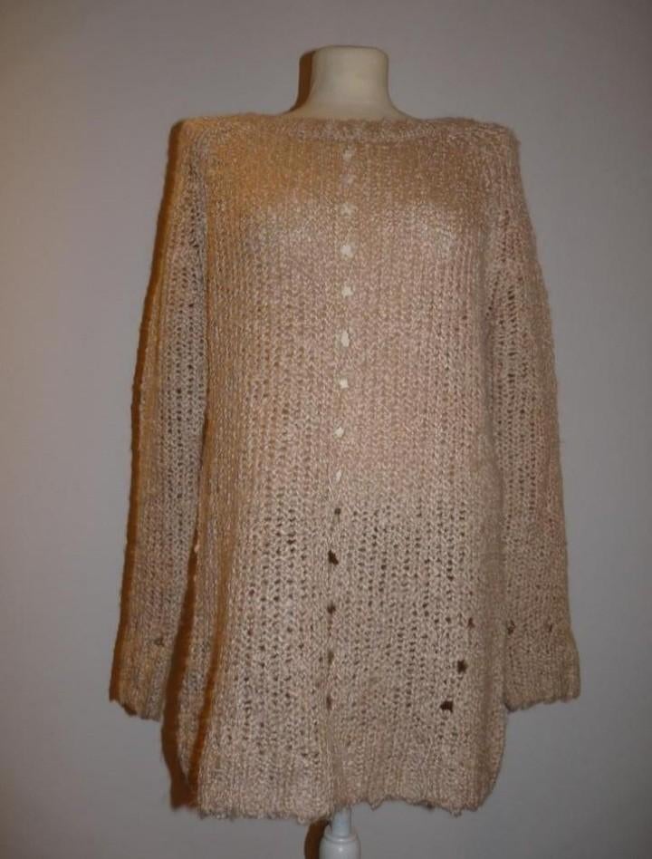 Costes lange, gebreide, beige / roze trui maat M, zgan, Maat 38/40 (M), Ophalen of Verzenden, Zo goed als nieuw, Costes