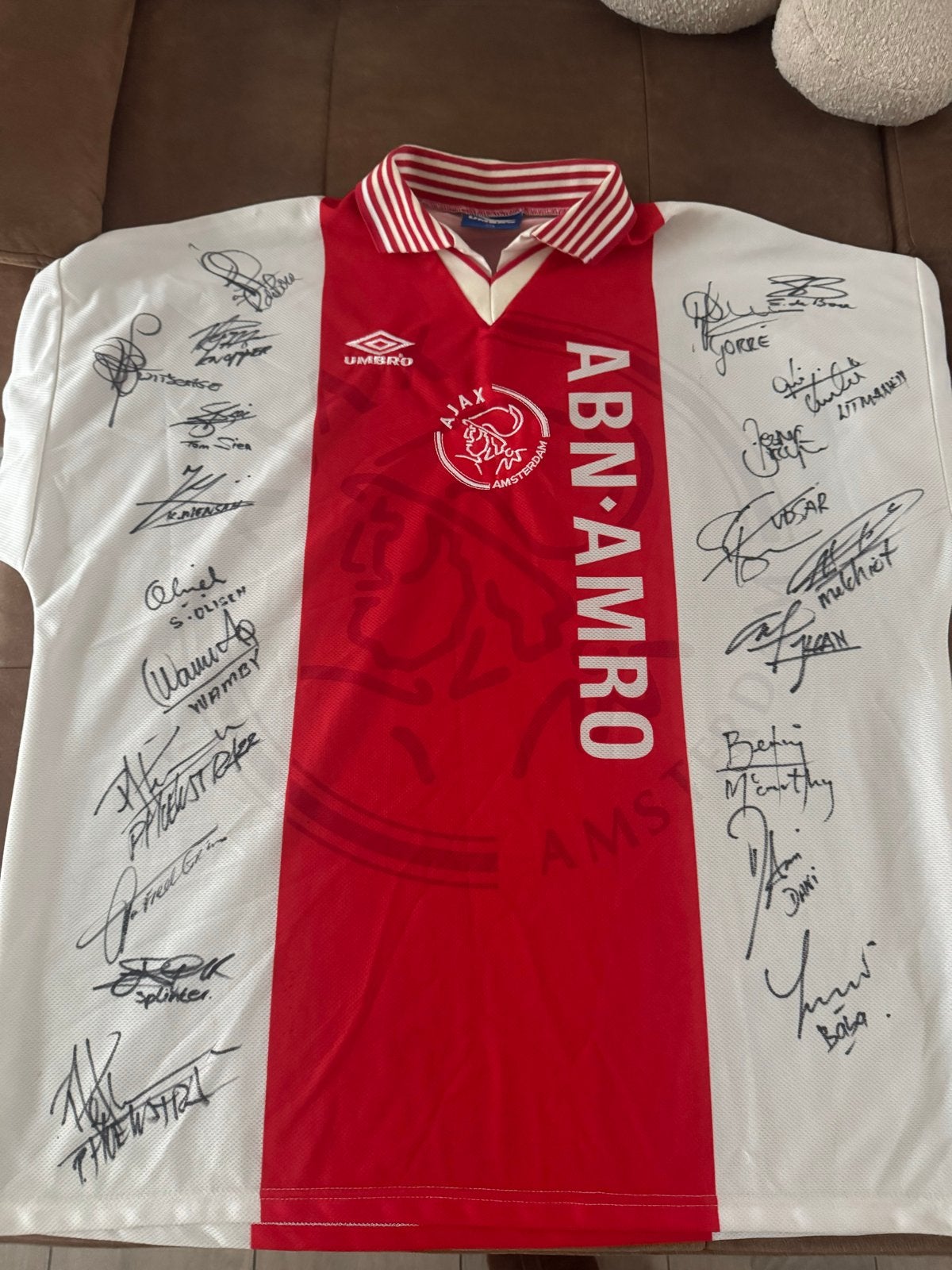 Gesigneerd Ajax thuisshirt 96/97 - Uniek verzamelobject!, Ophalen of Verzenden, Zo goed als nieuw, Ajax, Shirt