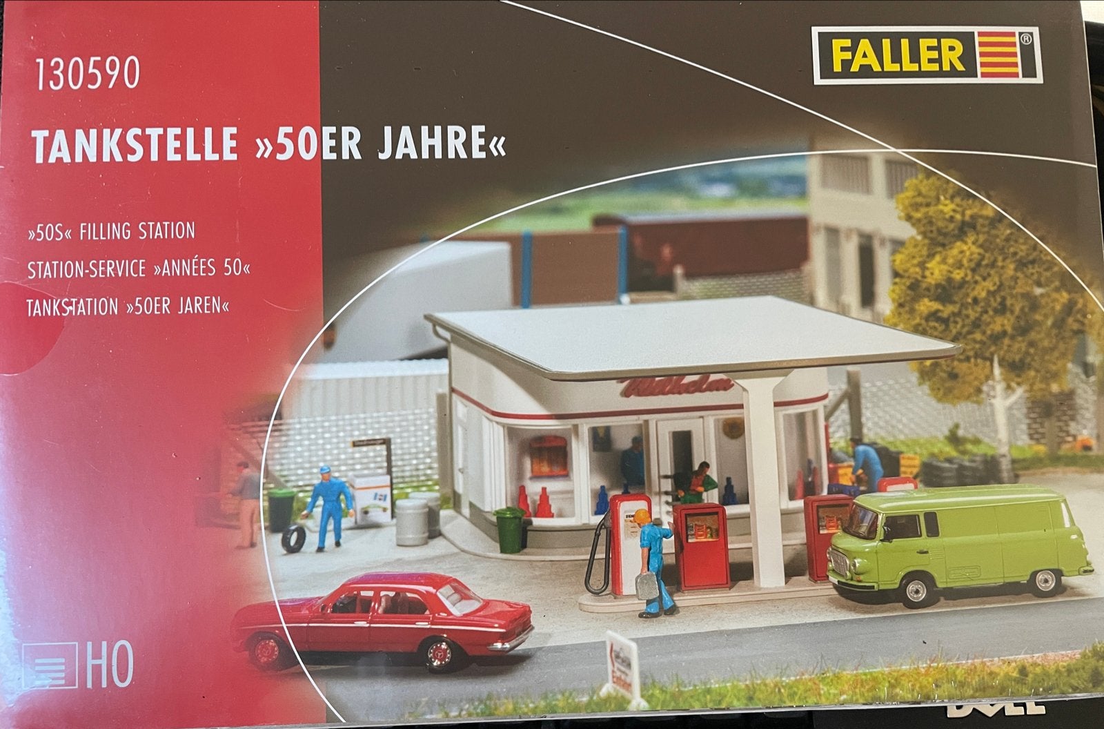 Faller Tankstelle "50er Jahre" HO - Nieuw in doos, Hobby en Vrije tijd, Ophalen of Verzenden, Nieuw