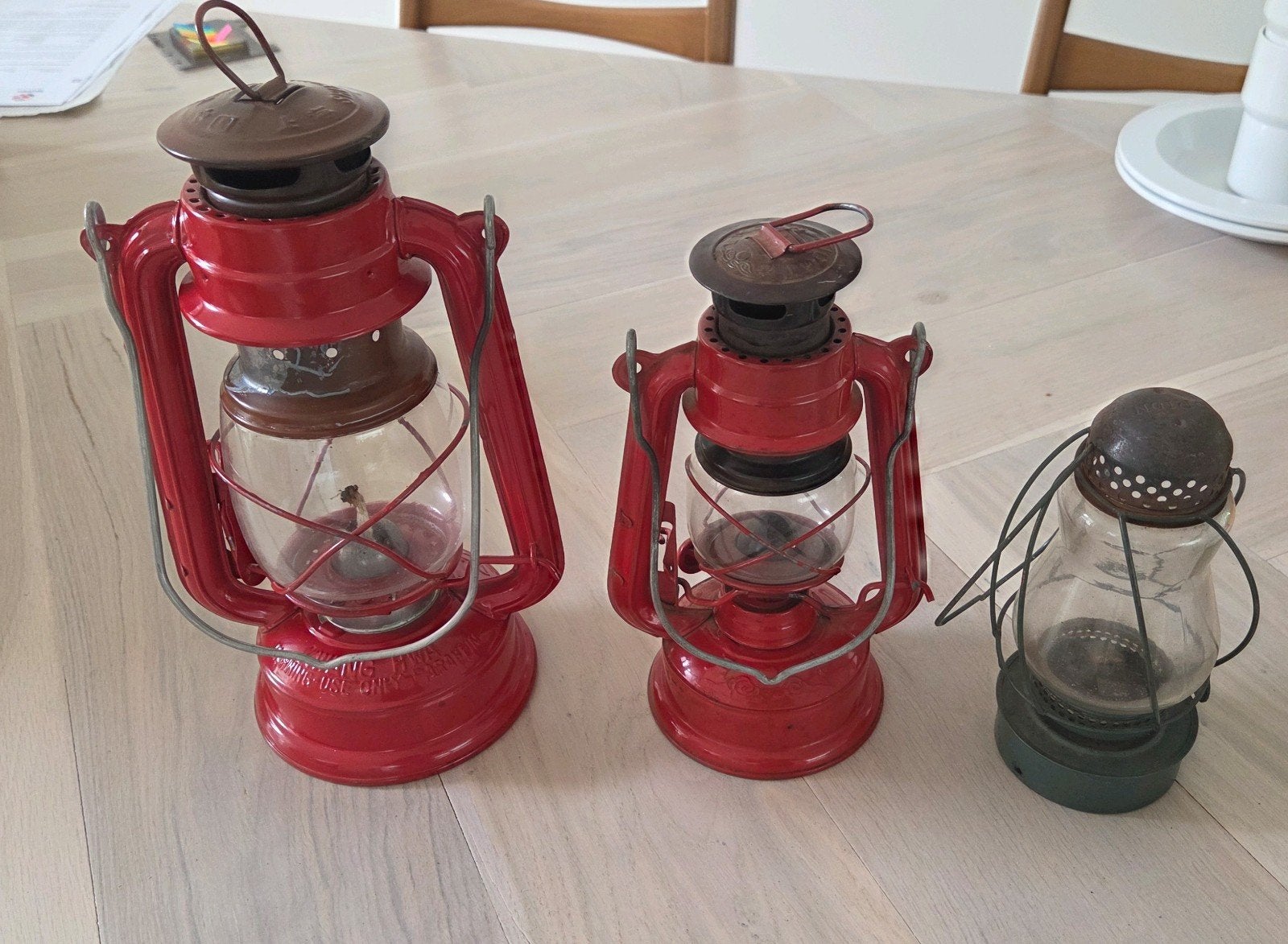 Drie olielampen, Ophalen of Verzenden, Gebruikt