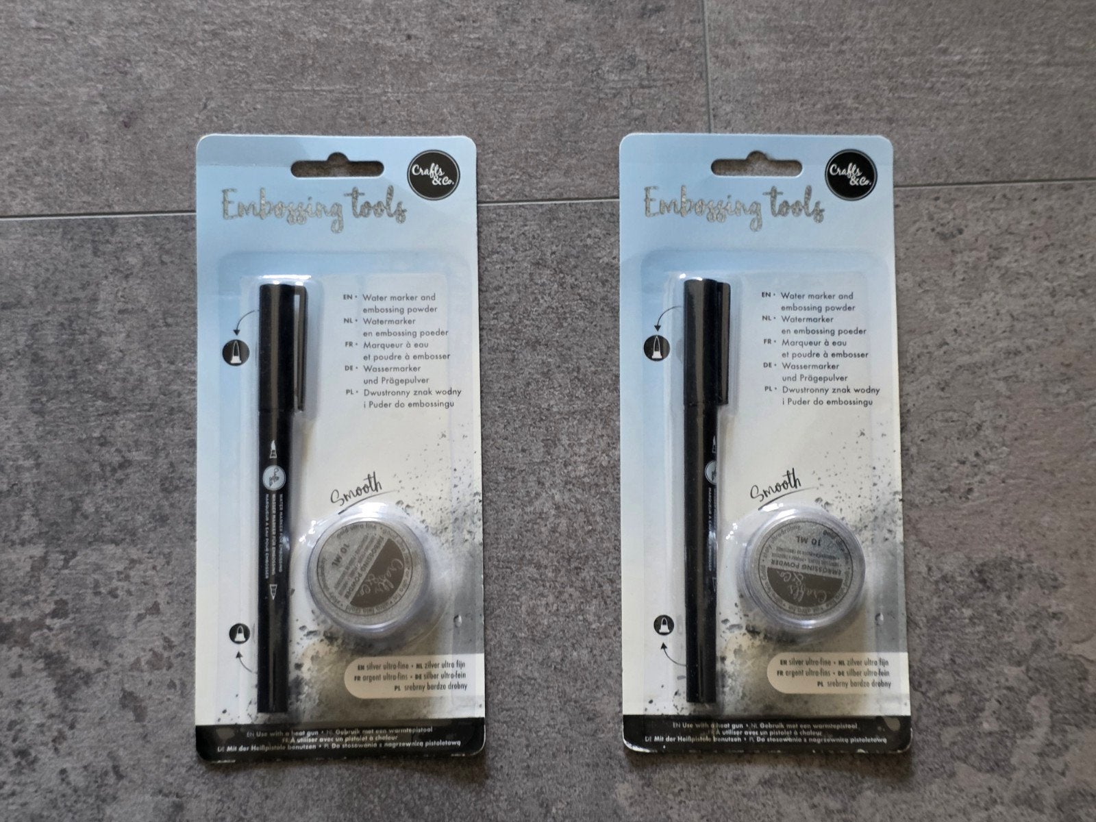 Crafts & Co embossing tools pen met zilver poeder NIEUW, Ophalen of Verzenden, Nieuw