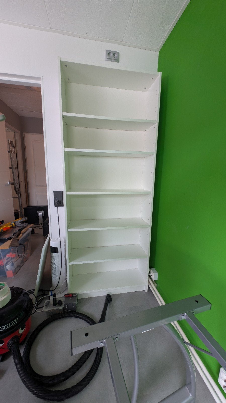 Witte Boekenkast met Verstelbare Planken "Billy" van Ikea, Ophalen, Met plank(en), Gebruikt, 50 tot 100 cm