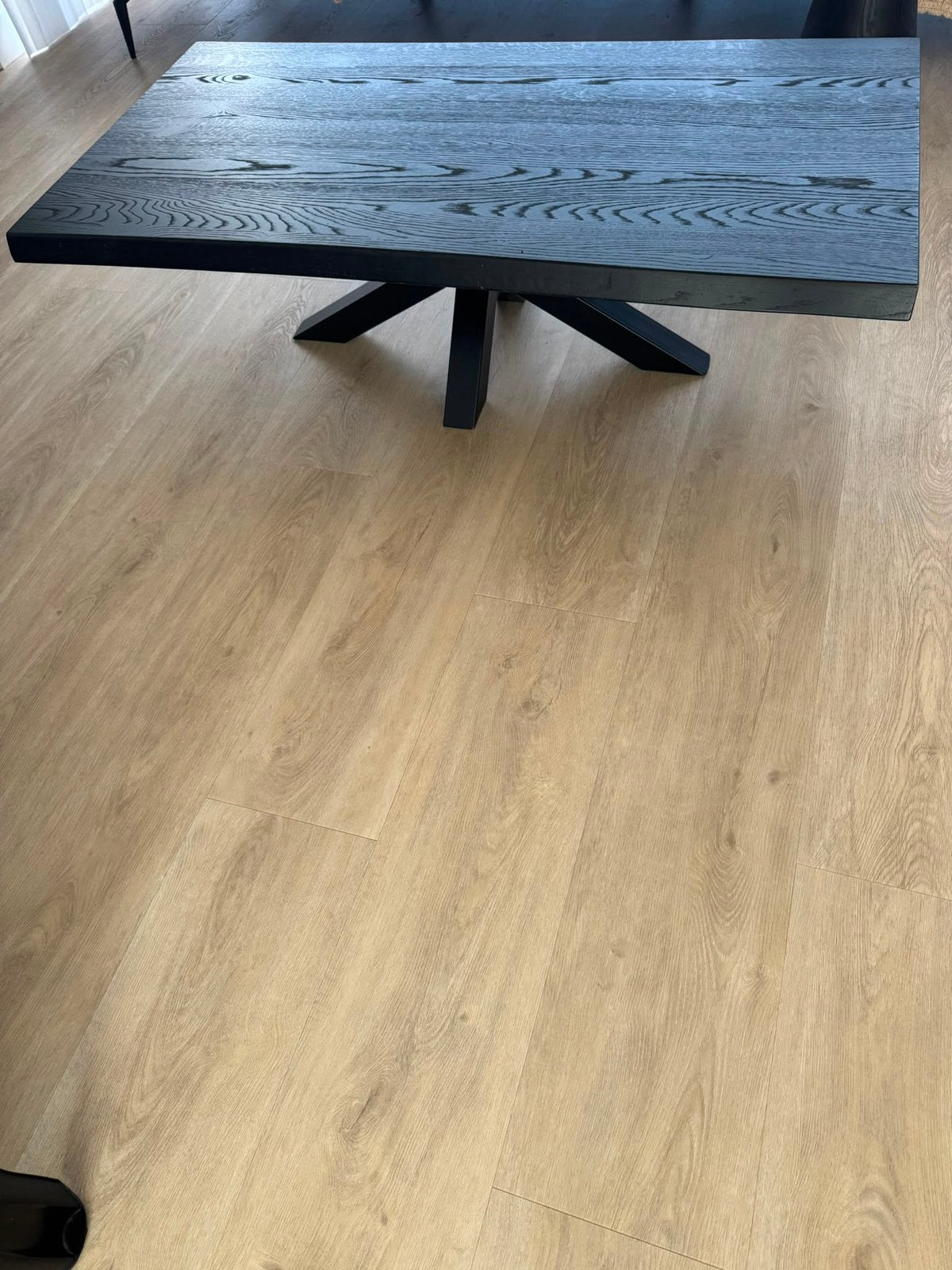 Salon tafel zwart hout spinpoot goossens, Ophalen, 100 tot 150 cm, 50 tot 100 cm, Zo goed als nieuw