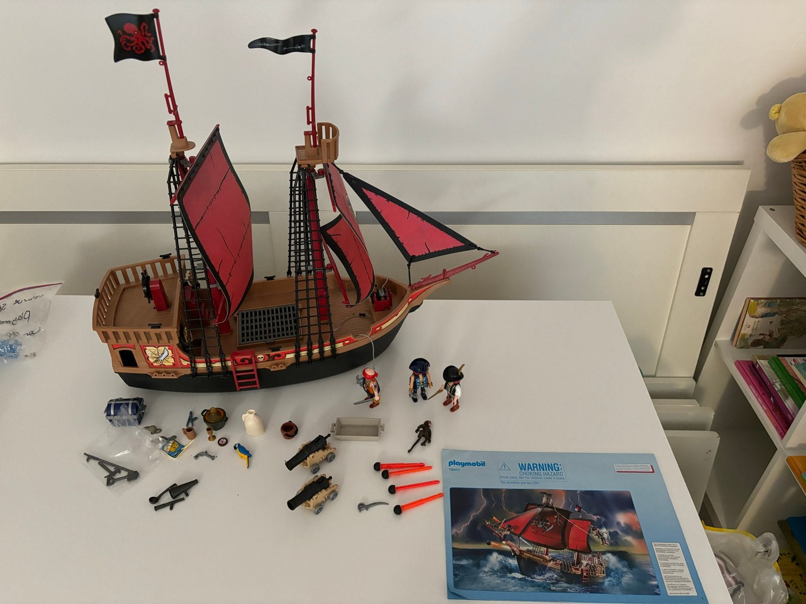 Playmobil Piratenschip 70411  met accessoires en figuren, Pirates, Gebruikt, Complete set, Ophalen of Verzenden