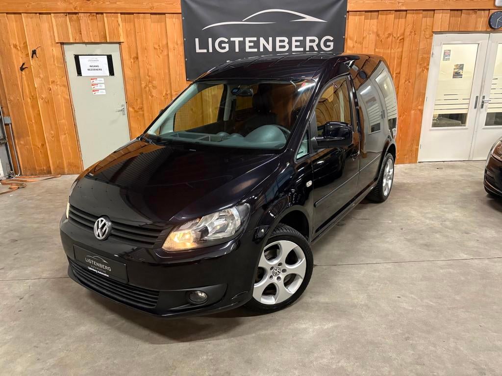 Volkswagen Caddy 1.6 TDI AUTOMAAT/LEER/CRUISE/AIRCO/AUDIO+, Auto's, Euro 5, Gebruikt, Zwart, 4 cilinders