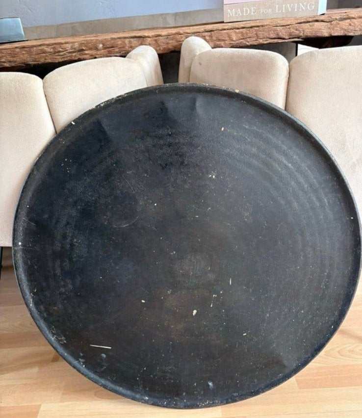 Grote ronde antieke metalen bakplaat uit de bakkerij 70 cm, Ophalen of Verzenden
