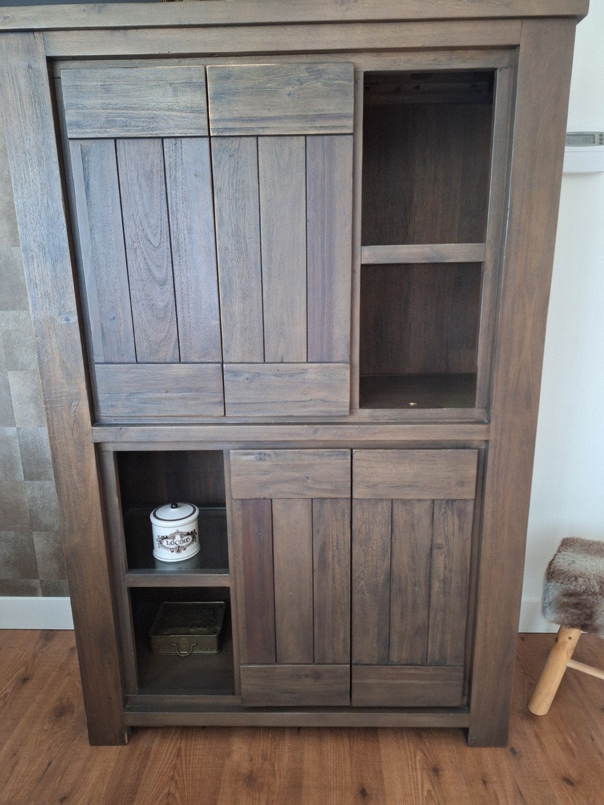 Complete Woonkamerset TV-meubel, Salontafel, Kast & Eettafel, Ophalen, Gebruikt, 150 tot 200 cm, Modern Landelijk