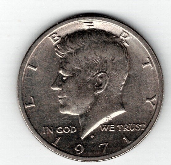 23-2019 USA 1/2 dollar 1971D, Ophalen of Verzenden, Noord-Amerika, Losse munt