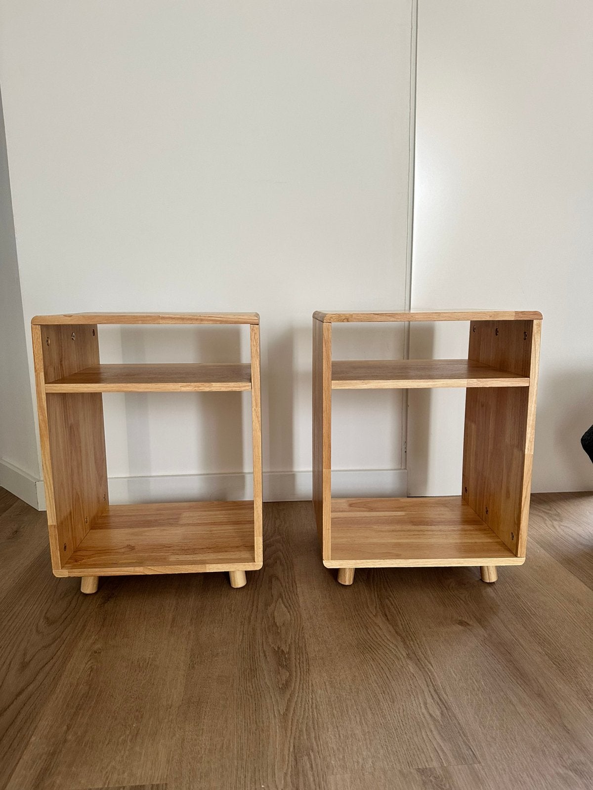Zara Home / Set van 2 houten nachtkastjes / bijzettafels, Ophalen, Gebruikt, Minder dan 45 cm, Minder dan 55 cm