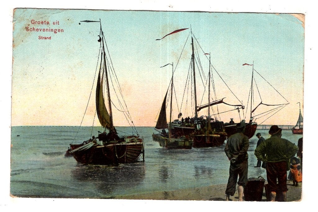 Scheveningen Bomschuiten  Visserij  1911, Verzenden, Voor 1920, Gelopen, Zuid-Holland