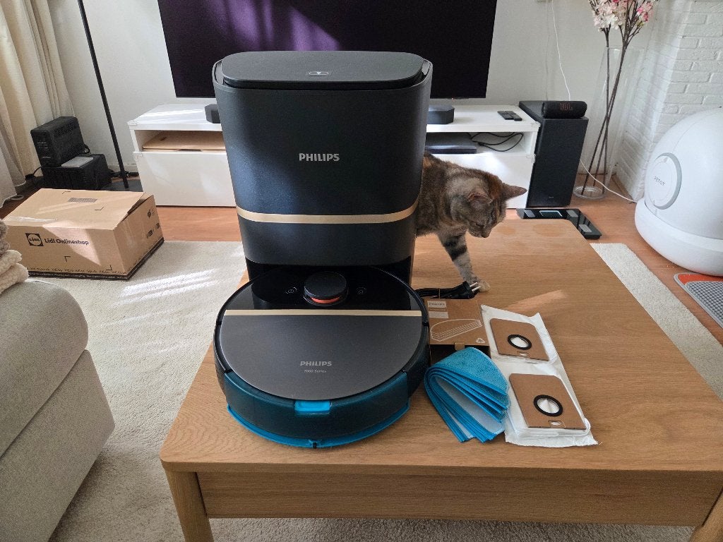 Philips HomeRun robotstofzuiger 7000 Series Aqua XU7100/01, Witgoed en Apparatuur, Gebruikt, Philips, Bedienbaar via app, Robotstofzuiger