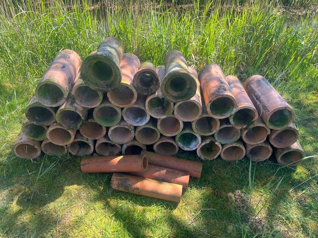 Antieke drainage buizen - Authentiek en functioneel, Ophalen, Gebruikt, Minder dan 2 meter, 80 mm of meer