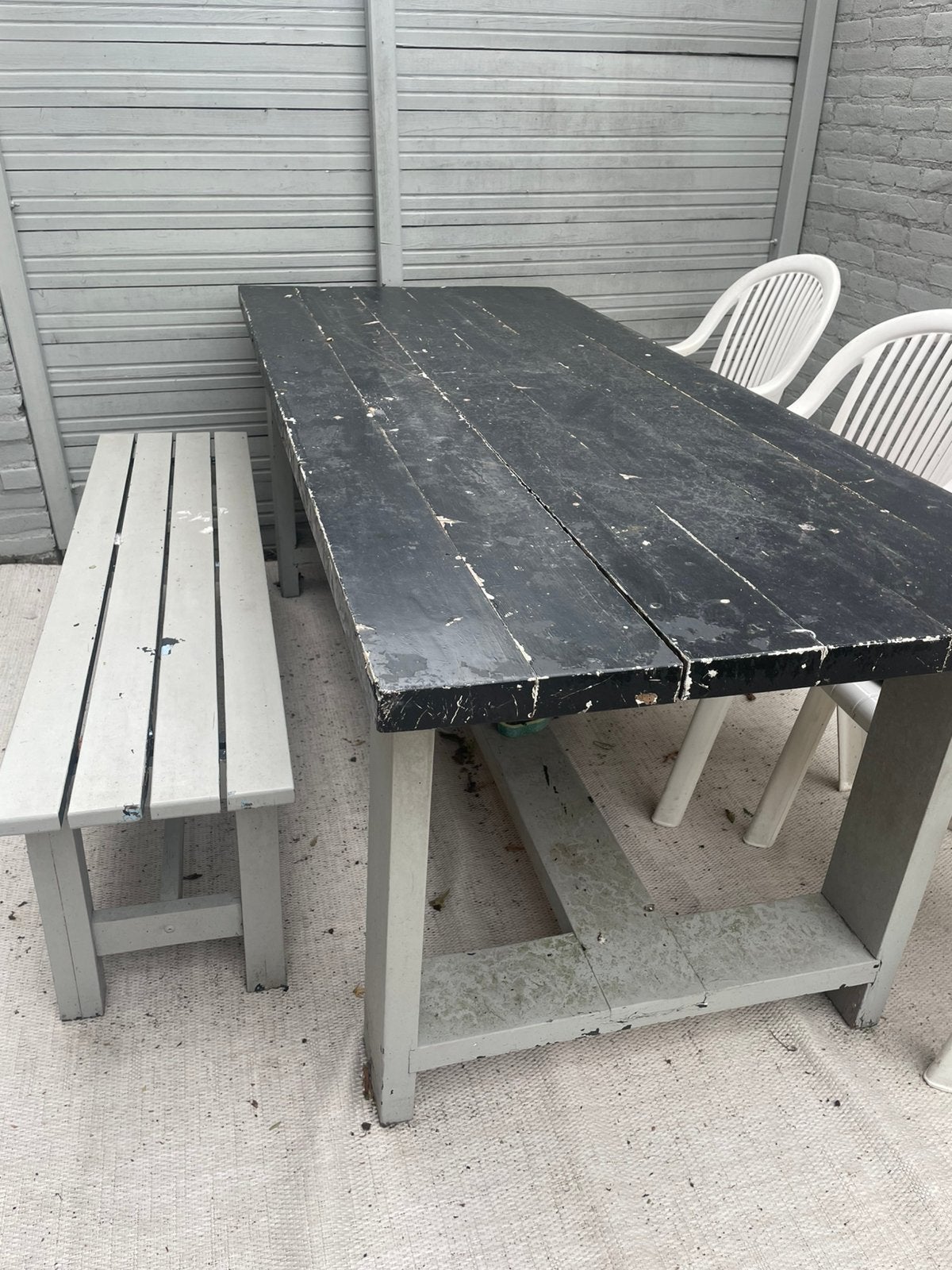 GRATS TAFEL EN BANKJE, Tuin en Terras, Ophalen of Verzenden, Gebruikt, Rechthoekig, Hout