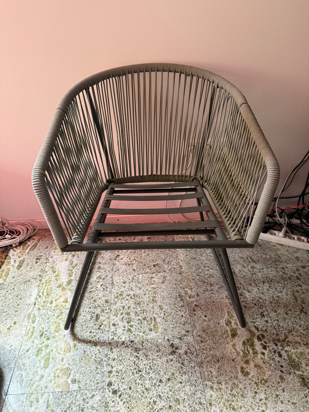6 Domani tuinstoelen - grijs - goedkoop weg, Ophalen of Verzenden, Gebruikt, Kunststof, Stapelbaar