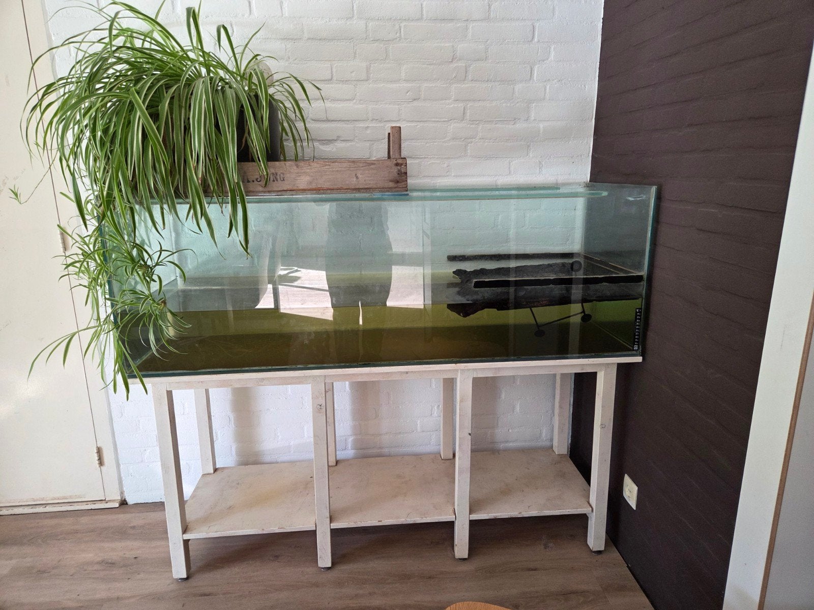 aquariumbak met onderstel, Ophalen, Leeg aquarium