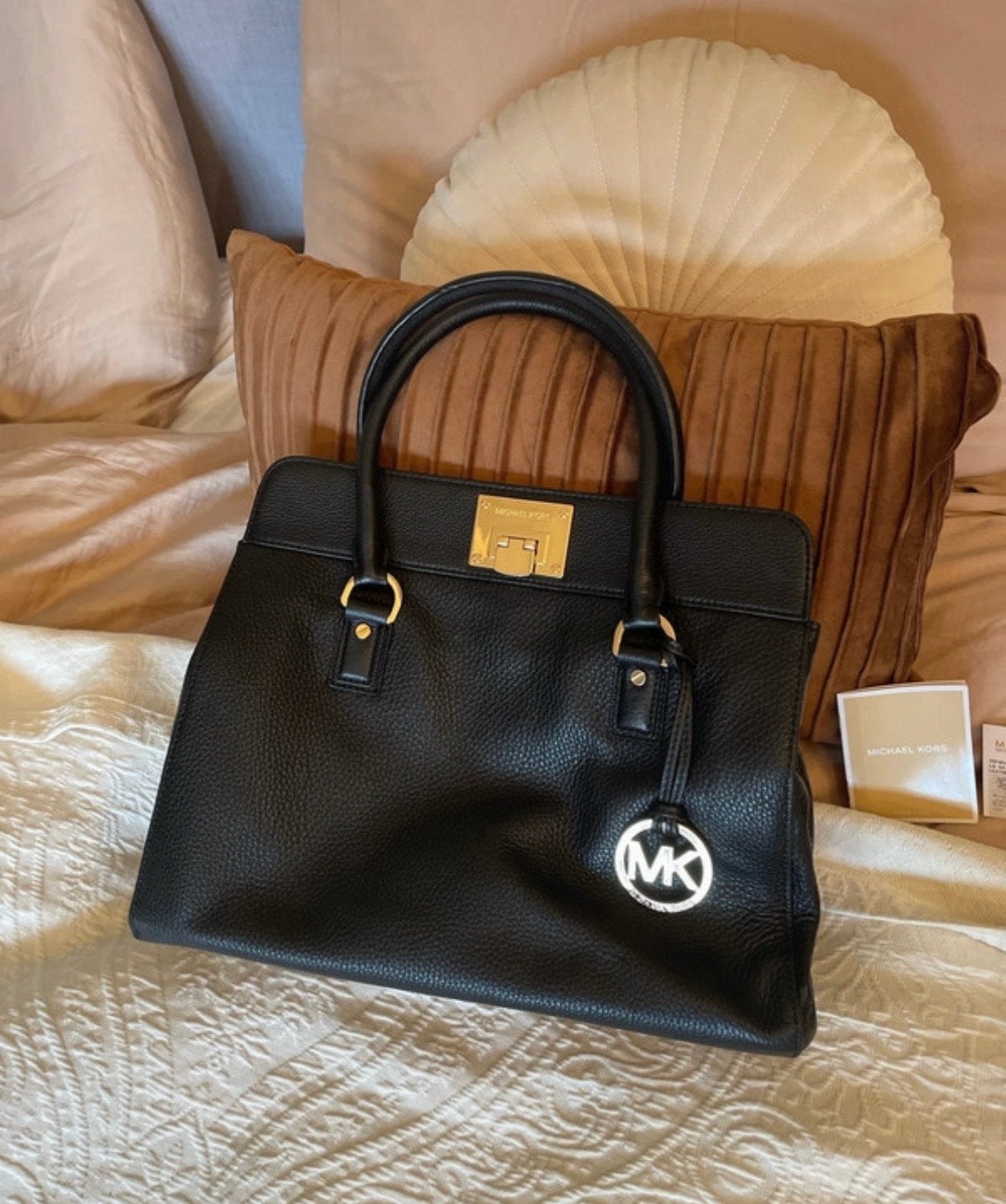 Michael Kors Astrid handtas - Zwart leer, Ophalen of Verzenden, Zo goed als nieuw, Zwart, Handtas