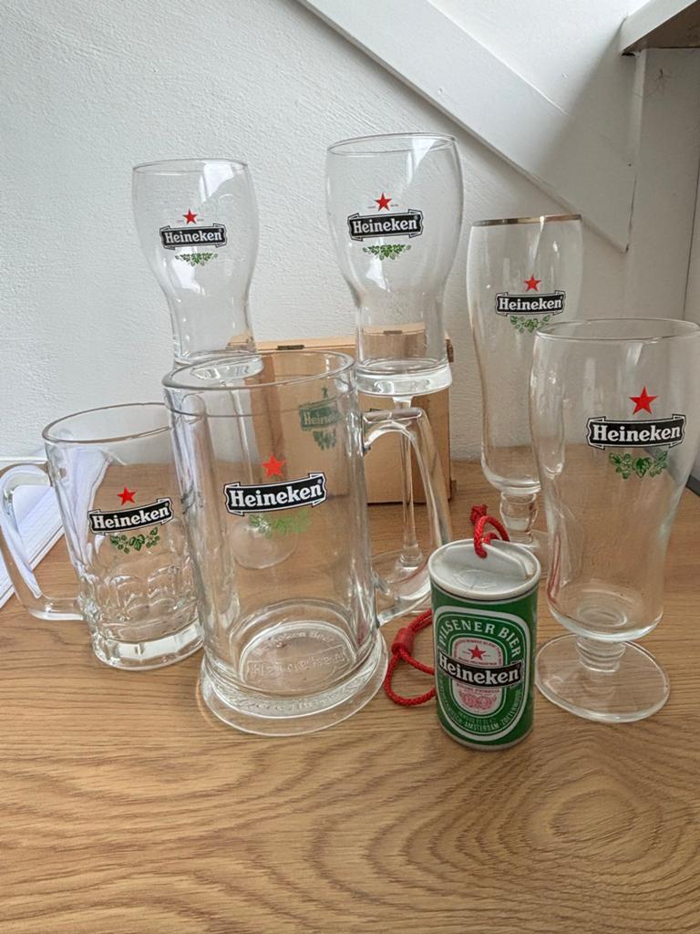 Heineken bierglazen en pullen set nieuw, Verzamelen, Ophalen of Verzenden, Nieuw