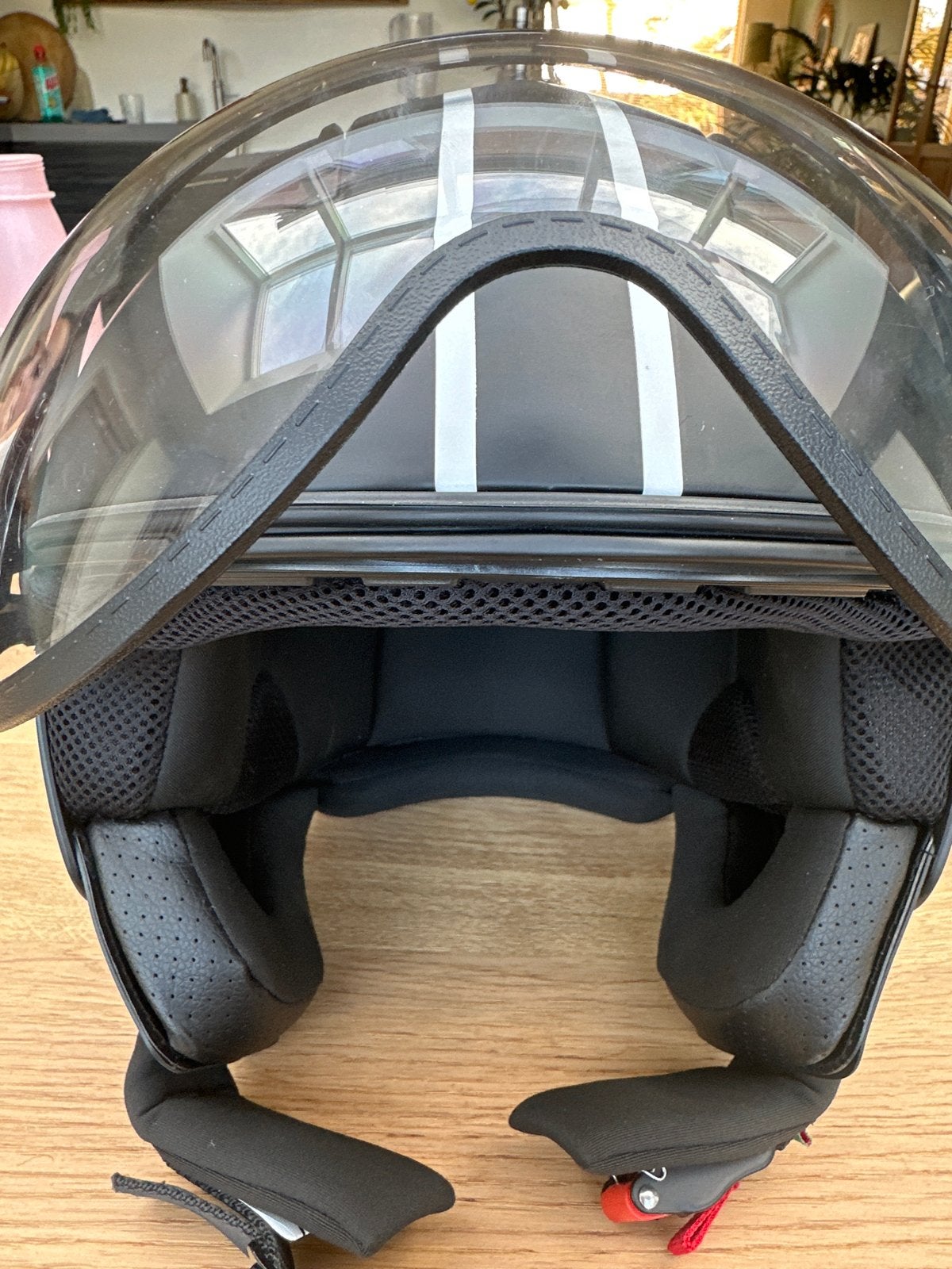 Vito Helmets Jethelm - Maat L - Zwart met witte strepen, Overige merken, Dames, Jethelm, Ophalen of Verzenden
