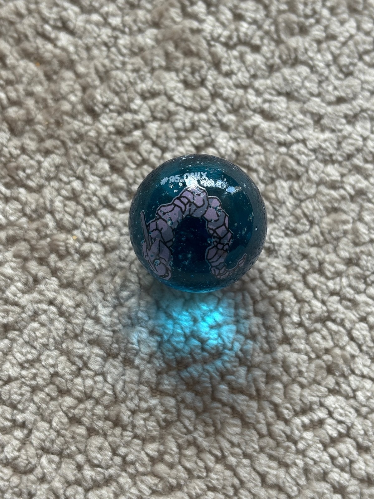Pokémon knikker #95 Onix - Vintage verzamelobject, Ophalen of Verzenden, Gebruikt