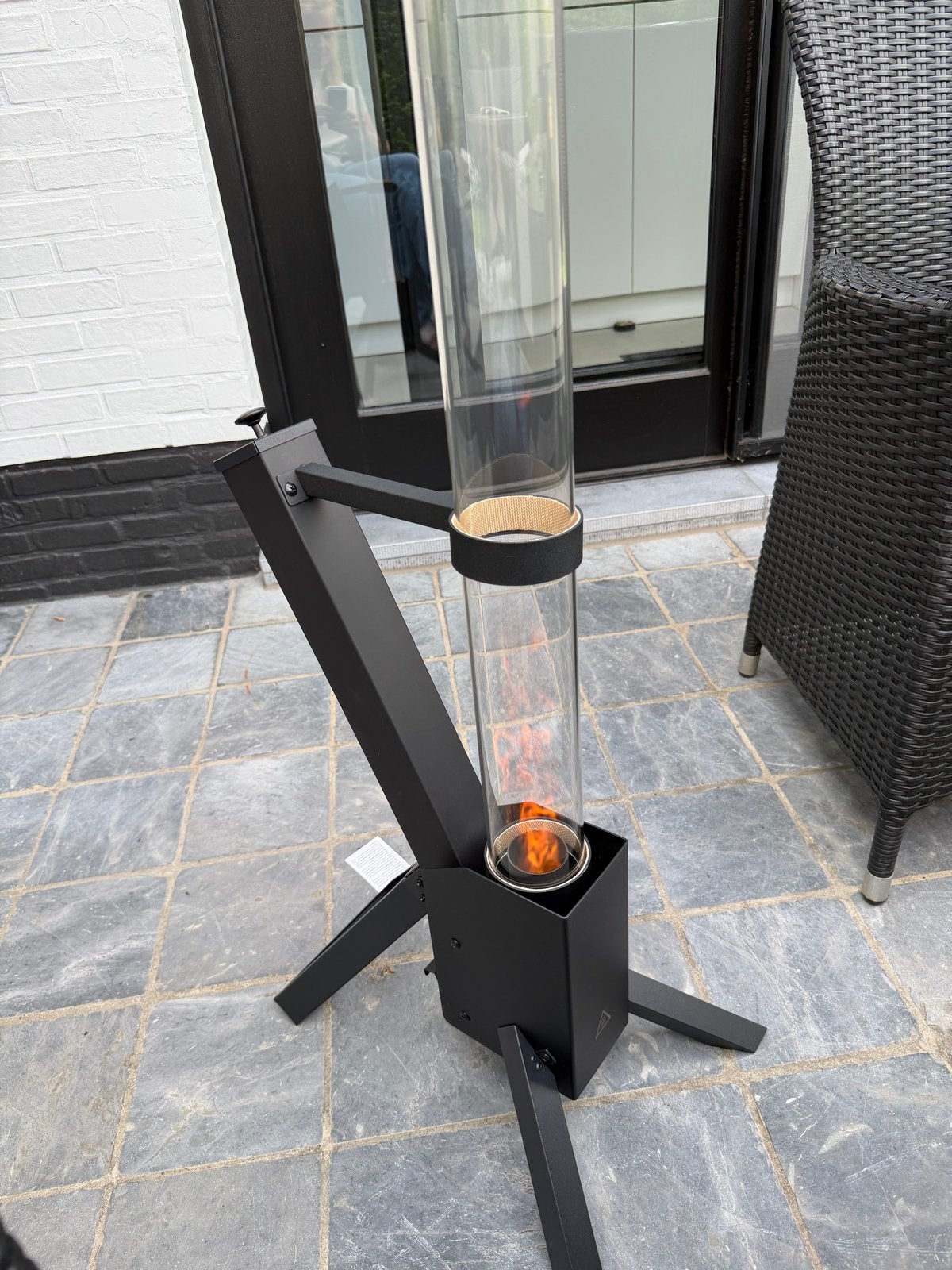 Moderne Vuurzuil / Terrashaard - Sfeervol en Compact, Tuin en Terras, Ophalen, Zo goed als nieuw, Vuurkorf