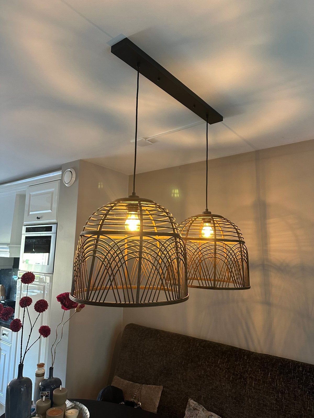 Mooie bamboe hanglamp, Ophalen, Zo goed als nieuw
