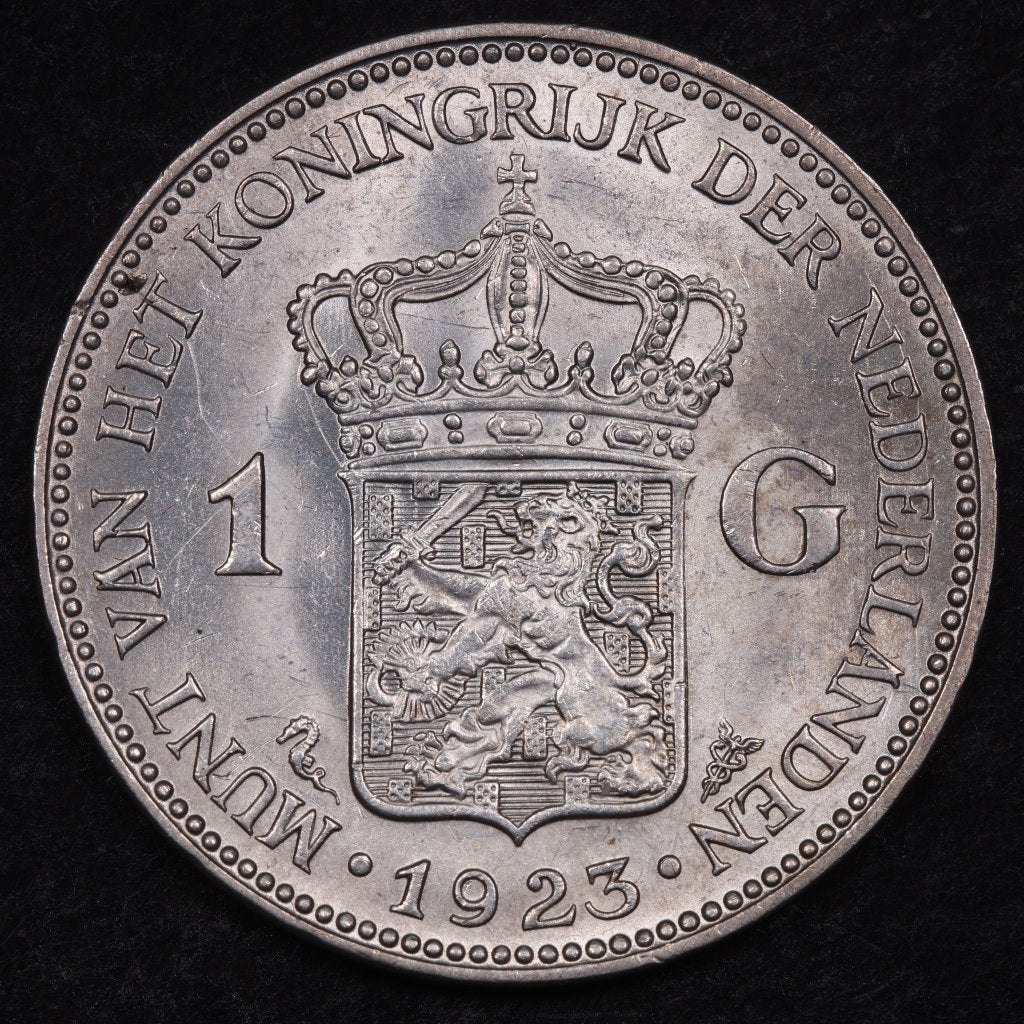 Gulden 1923. Unc. (P), 1 gulden, Zilver, Ophalen of Verzenden, Koningin Wilhelmina