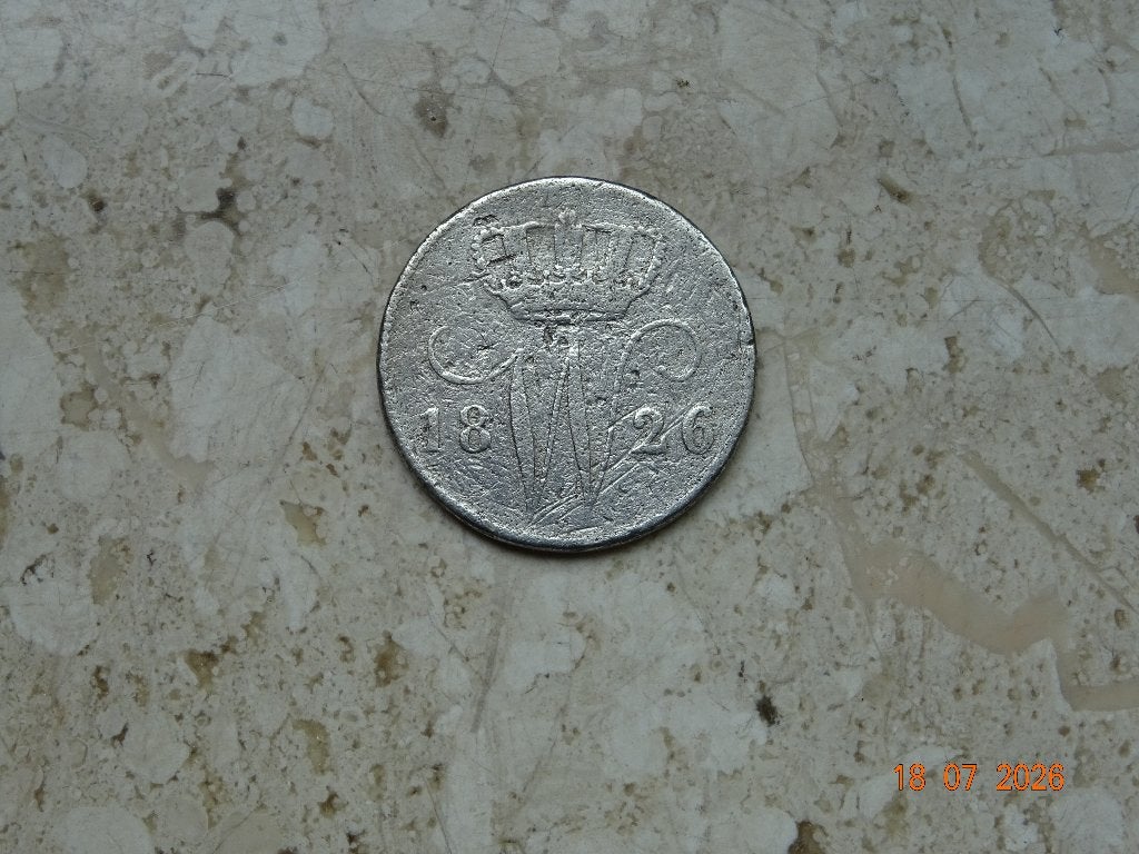 25 cent 1826U, Postzegels en Munten, Munten | Nederland, Verzenden, Zilver, 25 cent, Koning Willem I