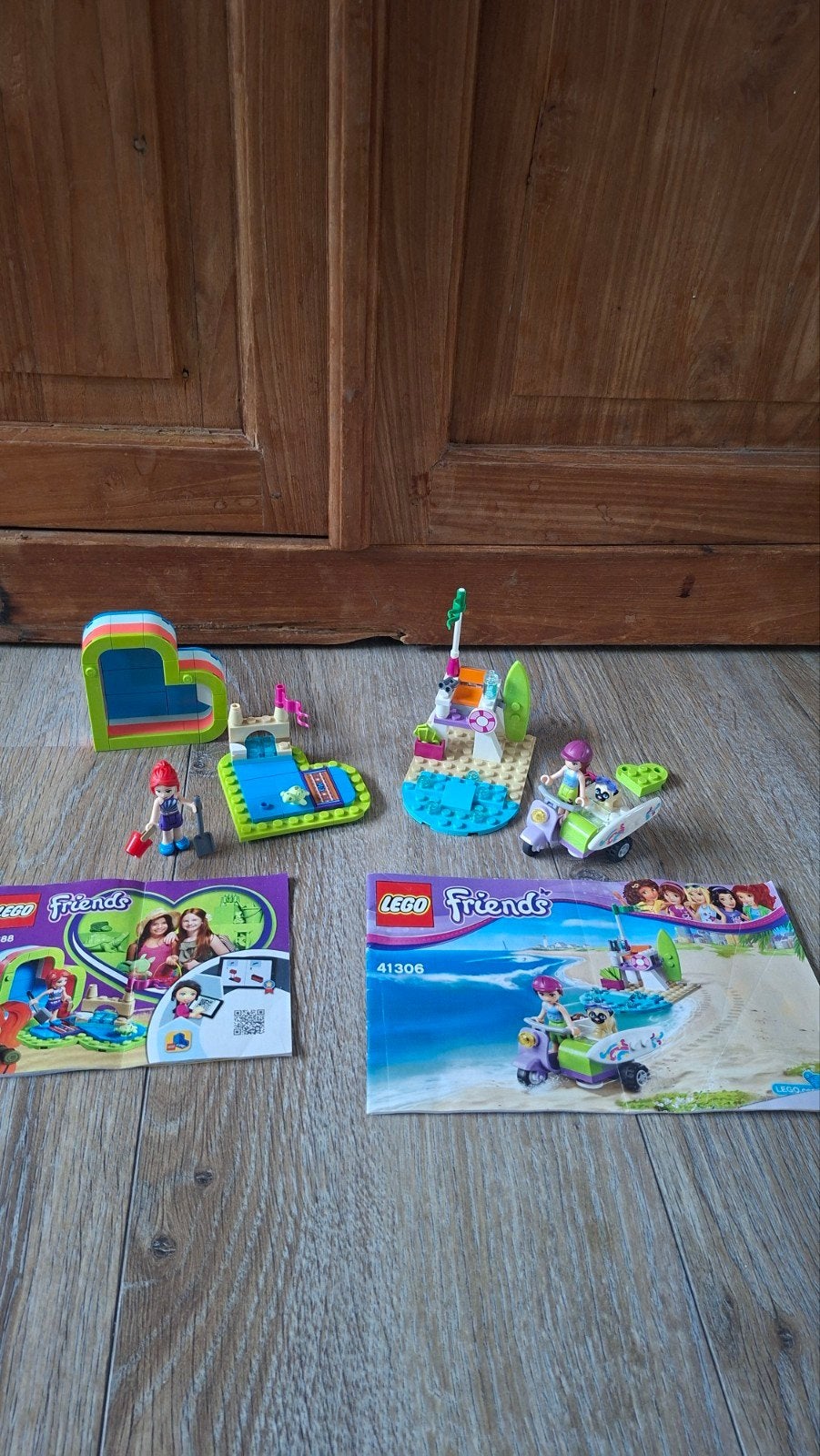 Lego combiset strand: surfscooter 41306 zandkasteel 41388, Lego, Compleet, Friends, Ophalen of Verzenden