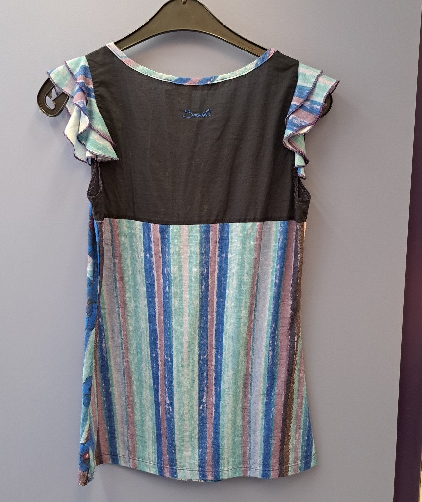 Smash top blauw lila groen bloem print mt S 37599, Kleding | Dames, Tops, Blauw, ., Ophalen of Verzenden, Smash