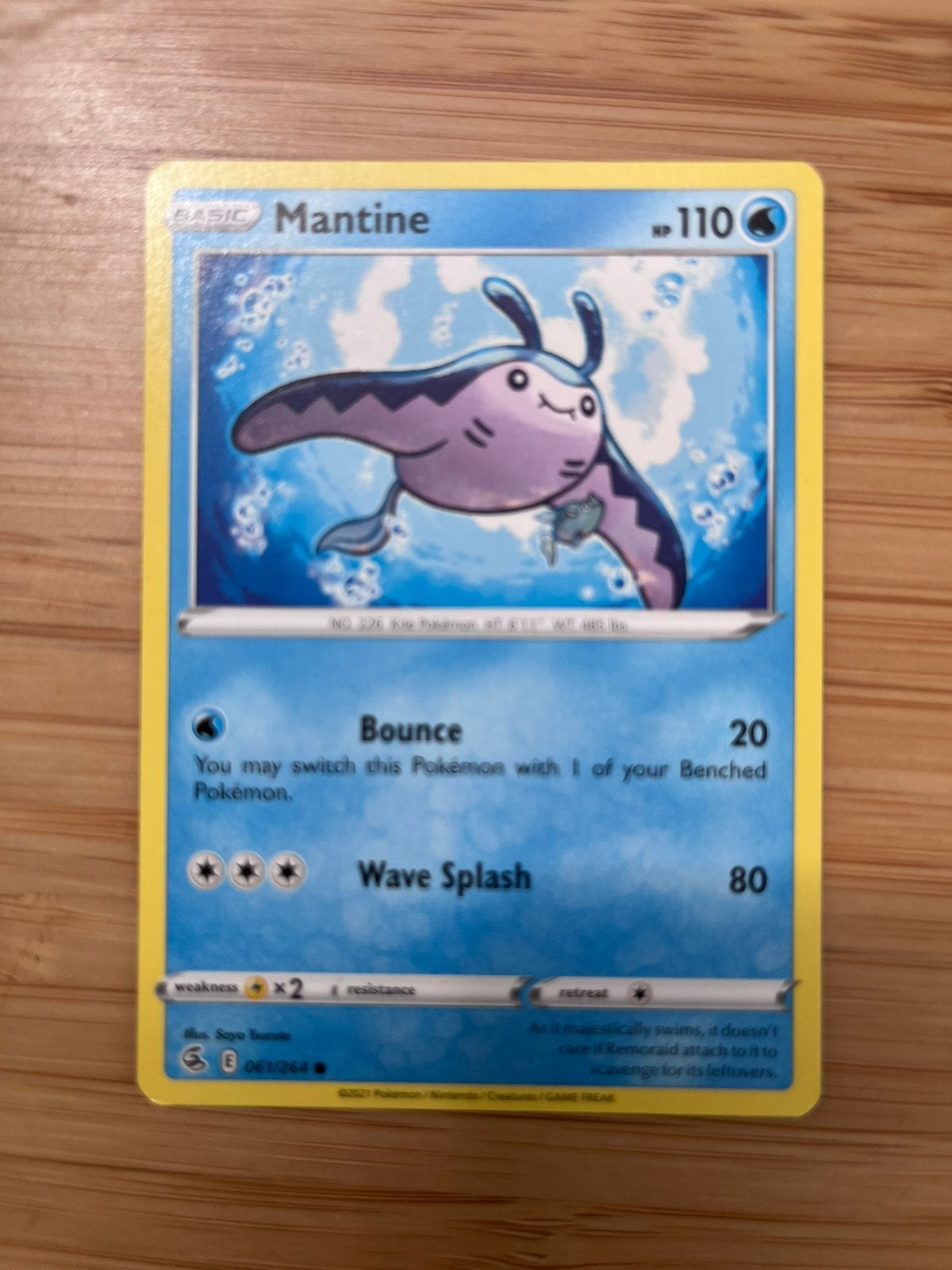 Mantine Pokémon Kaart  061/264, Ophalen of Verzenden, Zo goed als nieuw, Losse kaart