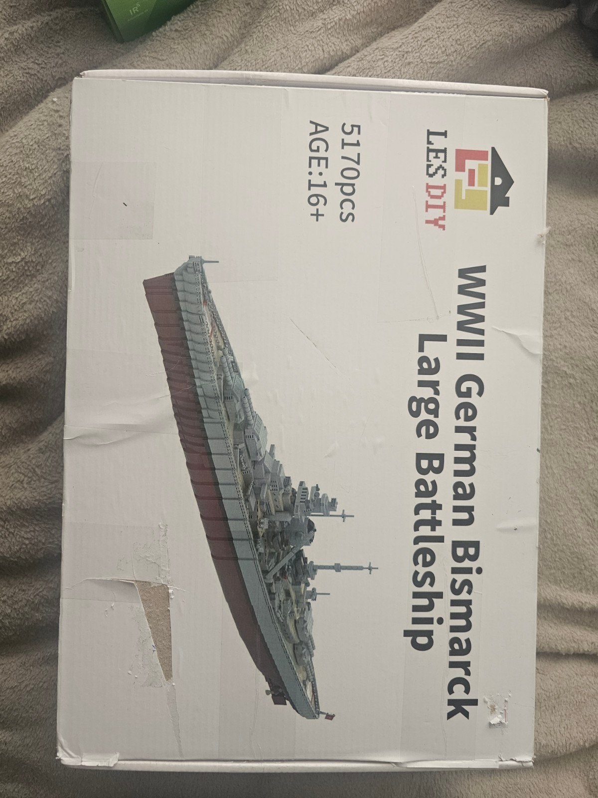 LES DIY WWII Duitse Bismarck Slagschip Bouwpakket 5170 stuks, Ophalen of Verzenden, Nieuw, Groter dan 1:32, Overige merken