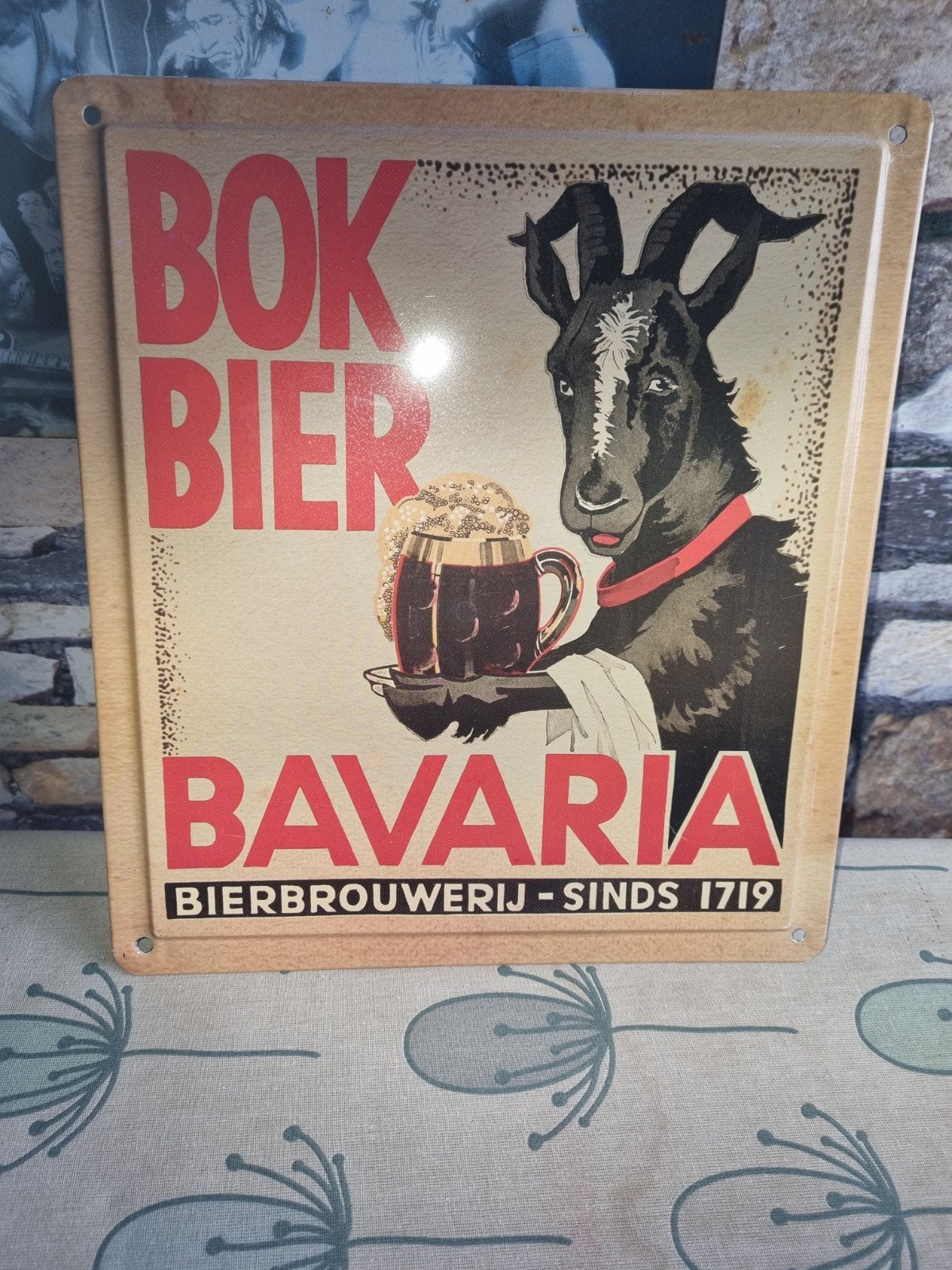 Bavaria bokbier reclamebord, Ophalen of Verzenden, Zo goed als nieuw, Reclamebord