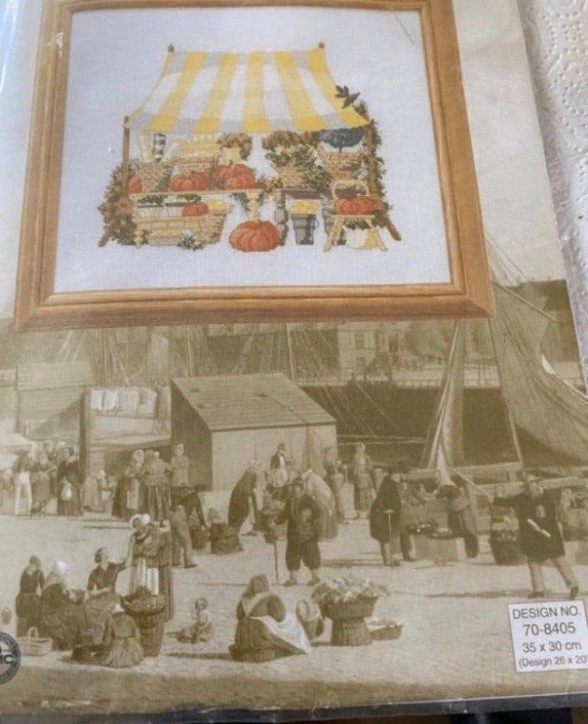 BORDUURPAKKET PERMIN OF COPENHAGEN POMPOEN MARKTKRAAM, Verzenden, Nieuw, Handborduren, Borduurpakket