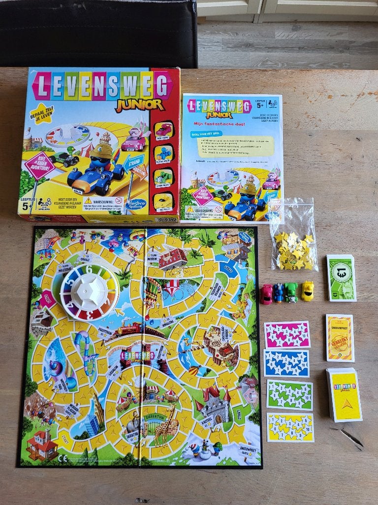 Levensweg Junior - Compleet bordspel voor kinderen, Een of twee spelers, Ophalen of Verzenden, Gebruikt, Hasbro